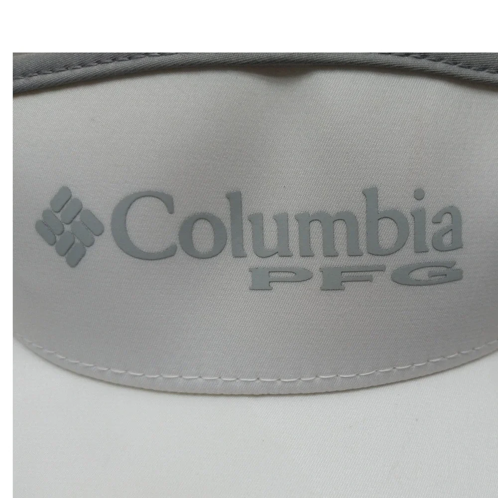 Columbia PFG Flexfit 110 Visor White Grey Performance Fishing Gear Hat